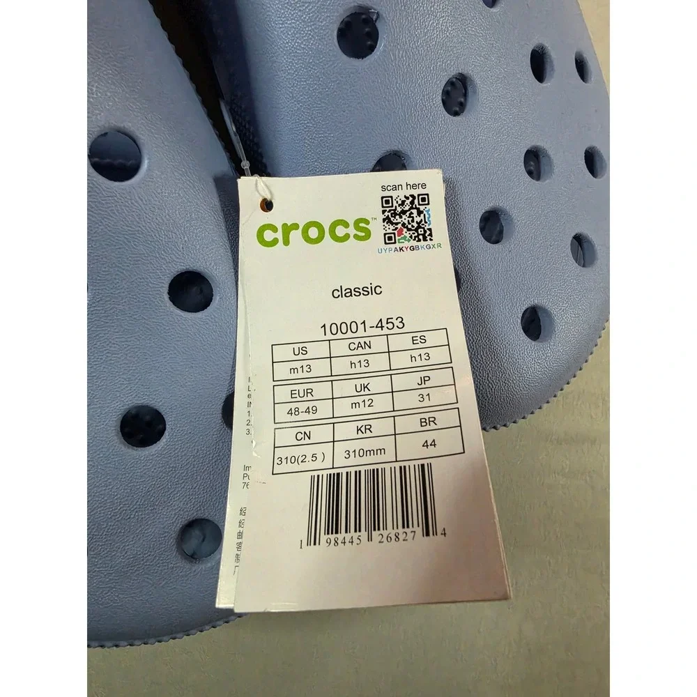 Crocs Classic Clog Light Blue Men 13 Women 15 Foam Slip On Shoes 10001-453 NEW